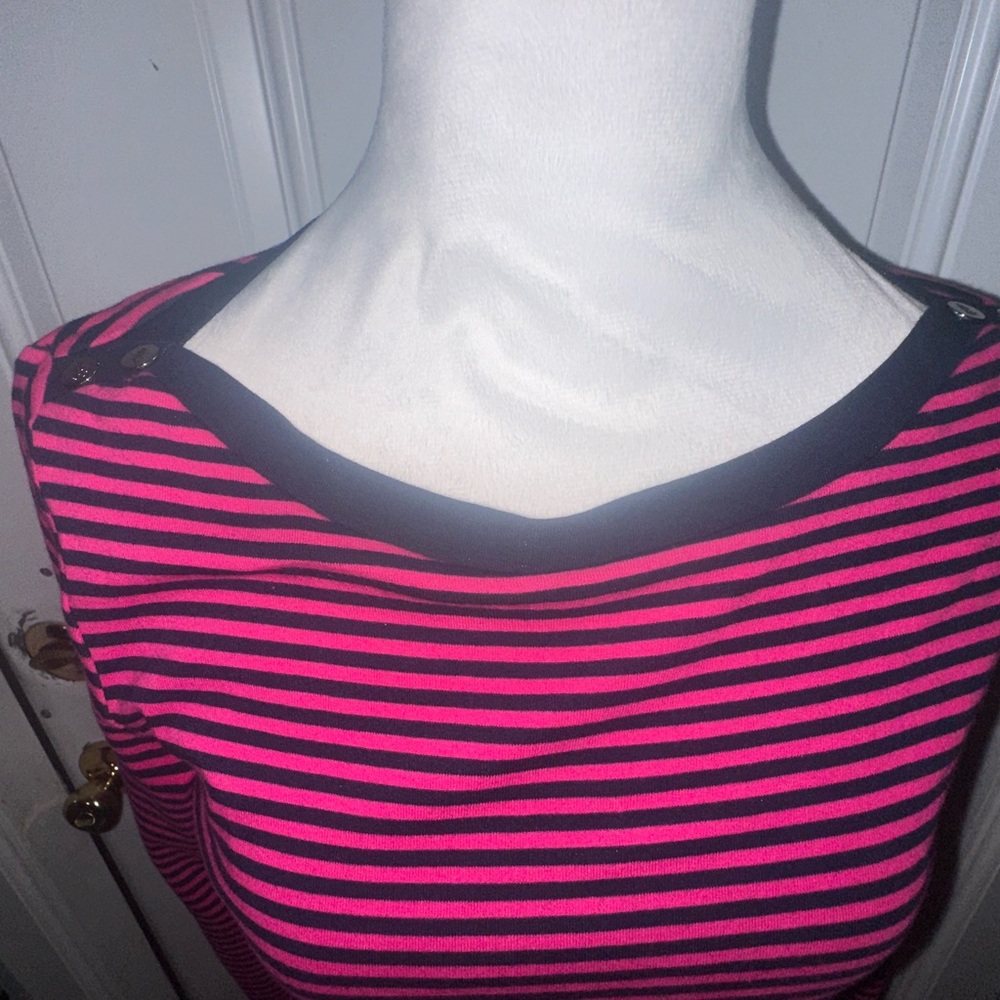 Ralph Lauren Dark Blue and Magenta Striped Shirt